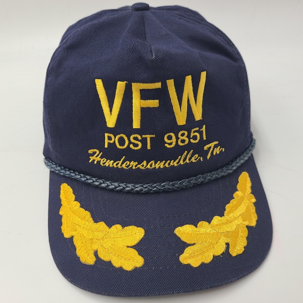 Vintage VFW Hat Snapback Blue Rope Post 9851‎ Scrambled Eggs Hendersonville TN
